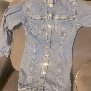 Blue Denim Button-Up Dress